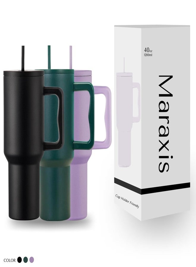 Maraxis 1200ML Stainless Steel Tumbler with Lid and Straw Steel Sipper Mug with Handle and Straw, Hot and Cold Tumbler with Handle, 100% Leak Proof Mug and Cup Holder for Travelling, Gym (Dark Green) - Image 2